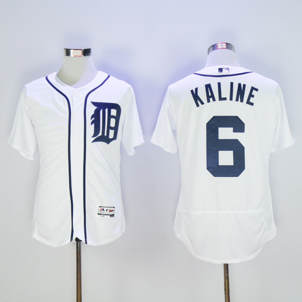 Men Detroit Tigers #6 Kaline White Throwback MLB Jerseys->detroit tigers->MLB Jersey